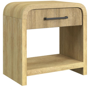 Ridgemont 1-Drawer Nightstand with USB in Natural