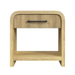 Ridgemont 1-Drawer Nightstand with USB in Natural