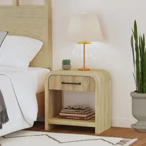 Ridgemont 1-Drawer Nightstand with USB in Natural