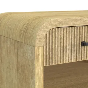 Ridgemont 1-Drawer Nightstand with USB in Natural