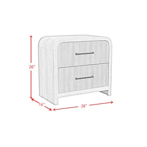 Ridgemont 2-Drawer Nightstand with USB in Black with Grain