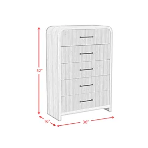 Ridgemont 5-Drawer Chest in Black with Grain