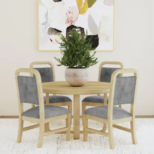 Ridgemont Dining Side Chair with Grey Fabric in Natural (2 Per Carton)