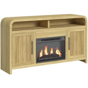 Ridgemont Complete Fireplace Cabinet in Natural - Single Pack