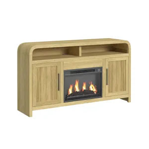 Ridgemont Complete Fireplace Cabinet in Natural - Single Pack