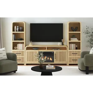 Ridgemont 70\" TV Console without Fireplace Insert in Natural