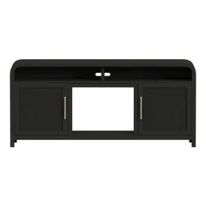 Ridgemont 70\" TV Console without Fireplace Insert in Black with Grain