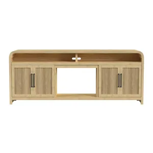 Ridgemont 82\" TV Console without Fireplace Insert in Natural