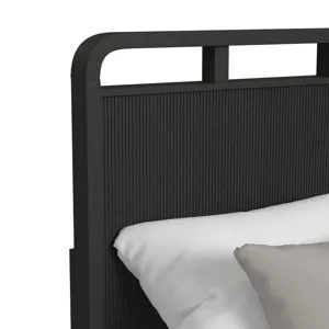 Ridgemont Full Storage Bed in Black with Grain