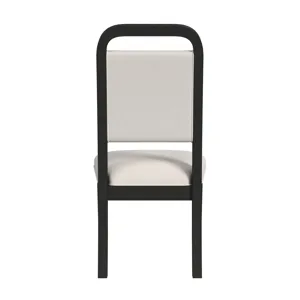 Ridgemont Dining Side Chair with White Fabric in Black with Grain (2 Per Carton)