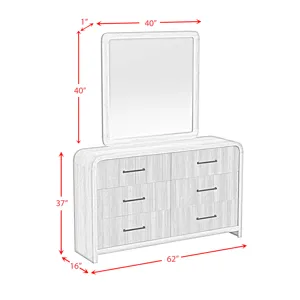 Ridgemont Dresser and Mirror Set in Black with Grain
