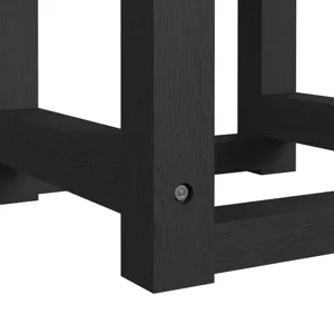 Ridgemont Dressing Stool with White Fabric in Black with Grain