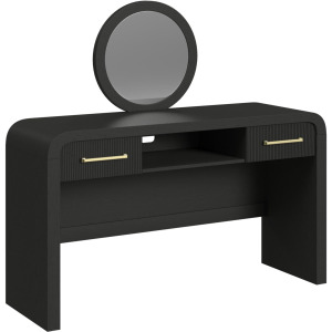 Ridgemont Dressing Table and Mirror in Black with Grain