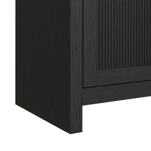 Ridgemont KIT - 82\" TV Console in Black with Grain w/23\" Fireplace Insert (Ships in 2 Boxes)