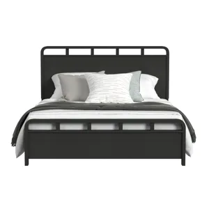 Ridgemont King Panel Bed in Black with Grain