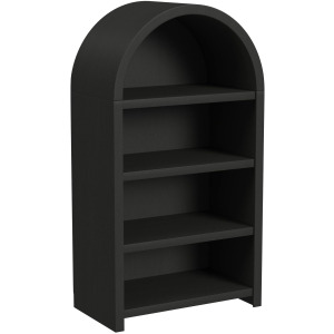 Ridgemont Open Bookcase in Black with Grain
