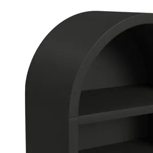 Ridgemont Open Bookcase in Black with Grain