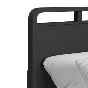 Ridgemont Full Panel Bed in Black with Grain