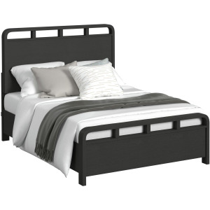 Ridgemont Full Panel Bed in Black with Grain