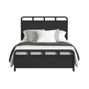 Ridgemont Full Panel Bed in Black with Grain