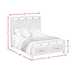Ridgemont Queen Storage Bed in Black with Grain