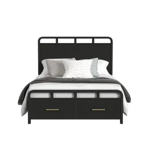 Ridgemont Full Storage Bed in Black with Grain