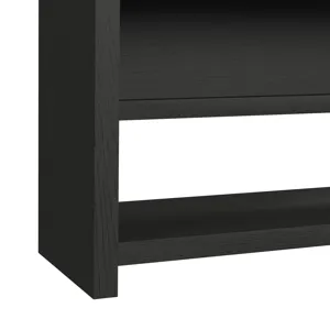 Ridgemont Sofa Table with Bottom Shelf in Black with Grain