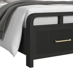 Ridgemont Full Storage Bed in Black with Grain