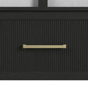 Ridgemont Full Storage Bed in Black with Grain