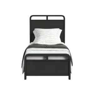 Ridgemont Twin Panel Bed in Black with Grain