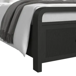 Ridgemont Twin Storage Bed in Black with Grain