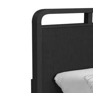 Ridgemont Twin Storage Bed in Black with Grain