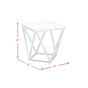 Riko Square End Table W/Gold Metal Leg
