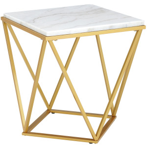 Riko Square End Table W/Gold Metal Leg