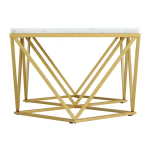 Riko Rectangular Coffee Table W/Gold Metal Leg