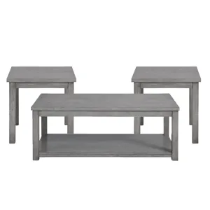 Rina Three Pack Occasional set, coffee W/ Casters in grey