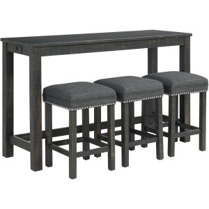 River Occasional Bar Table Single Pack Grey (Table + Three Stools)