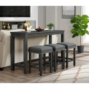 River Loft River Occasional Bar Table Single Pack Grey (Table + Three Stools)