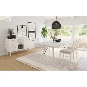 Rogen Rustic Dining Table with 18\" Leaf in Rustic White