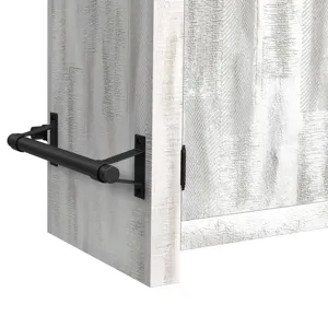 Rogen Rustic Bar Table with Ice Tray, USB and Power in Rustic White