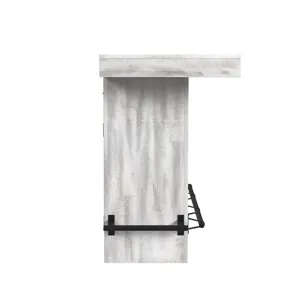 Rogen Rustic Bar Table with Ice Tray, USB and Power in Rustic White