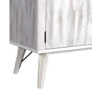 Rogen Rustic Buffet & Hutch with LED in Rustic White