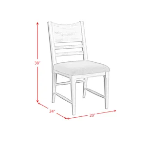 Rogen Rustic Dining Side Chair with Grey Fabric in Rustic White (2 Per Carton)