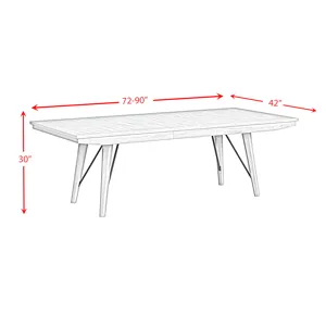 Rogen Rustic Dining Table with 18\" Leaf in Rustic White