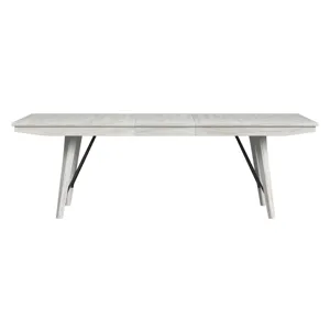 Rogen Rustic Dining Table with 18\" Leaf in Rustic White