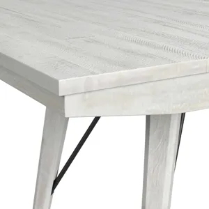 Rogen Rustic Dining Table with 18\" Leaf in Rustic White