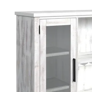 Rogen Rustic Buffet & Hutch with LED in Rustic White