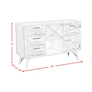 Rogen Rustic Server in Rustic White