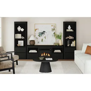 Rosalie 71\" TV Console without Fireplace Insert in Black