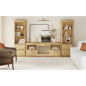 Rosalie 71\" TV Console without Fireplace Insert in Natural